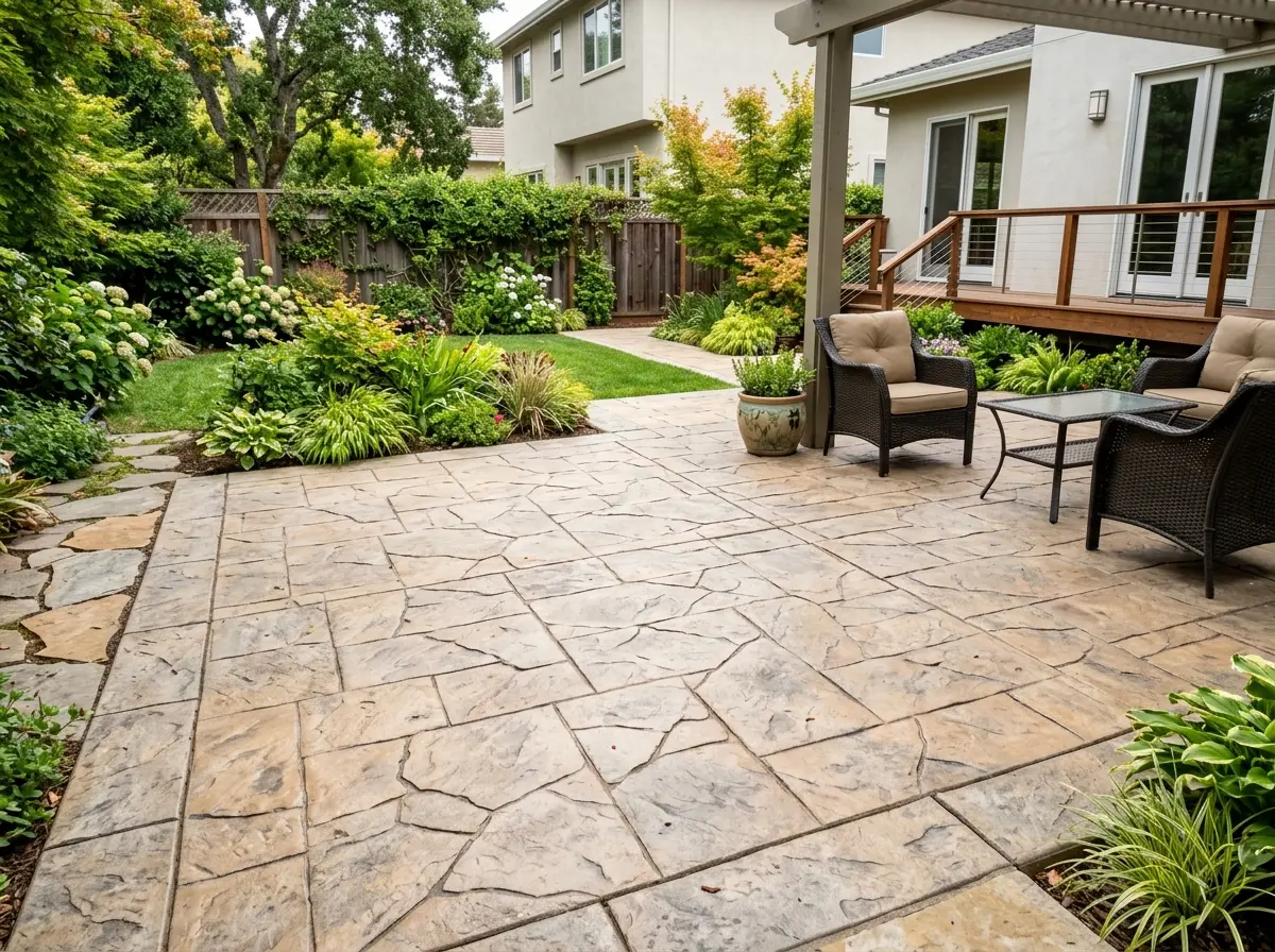Stamped decorative concrete patio